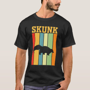 Skunk Shadow Silhouette In Retro Colours T-Shirt