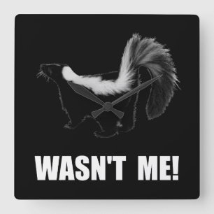 Skunk Wasn't Me Square Wall Clock