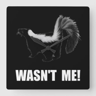 Skunk Wasn't Me Square Wall Clock