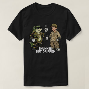 Skunked But Dripped Funny Streetwear Fishing T-Shirt