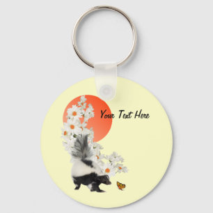 Skunks Need Time To Smell Flowers Too! Key Ring