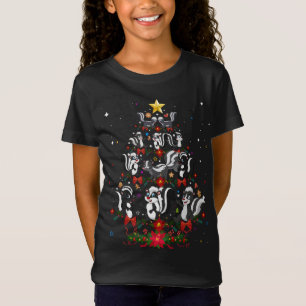 Skunks Xmas Tree Gift Santa Hat Skunks Christmas T-Shirt