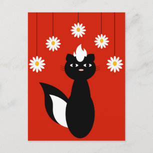 Skunky Flowers Postcard