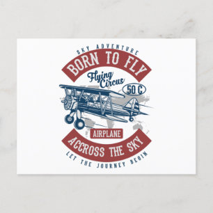 Sky Adventure Born To Fly Postcard
