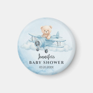 Sky Adventure Cute Teddy Bea Baby Shower Favour Magnet