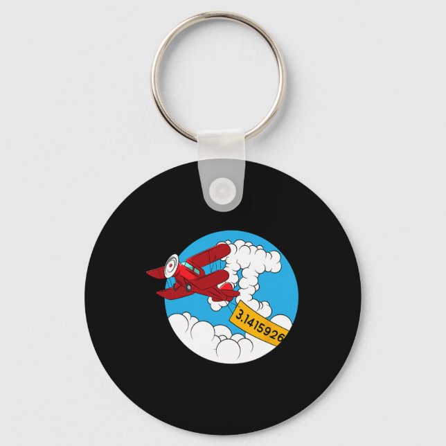 Sky Aeroplane Funny Maths Nerd Birthday Gift Pi Da Key Ring (Front)