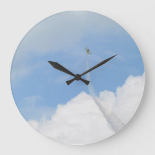 Sky and Aeroplane Large Clock