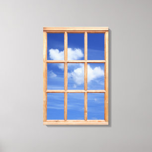 Sky and Clouds 3D Effect Window View Picture Canvas Print