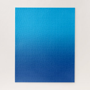 Sky and Deep Blue Monotone Ombre Jigsaw Puzzle
