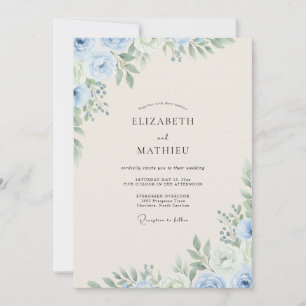Sky Azure Foliage Eucalyptus Wedding Invitation
