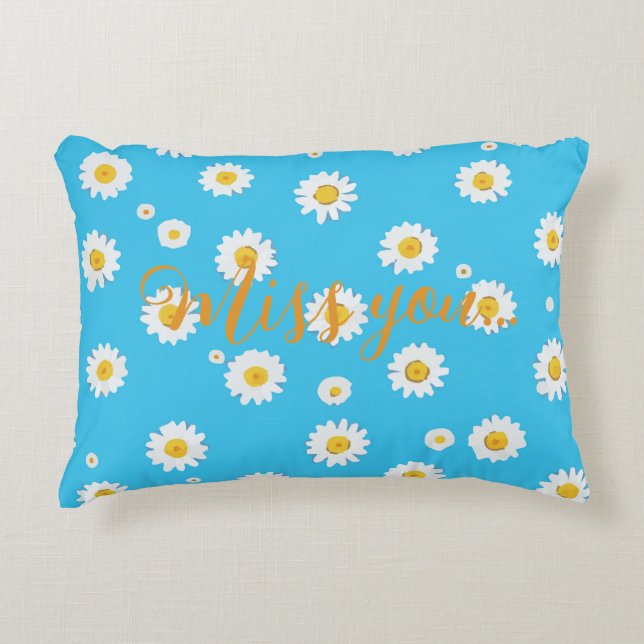 Sky Bloom Daisies Decorative Cushion (Front)