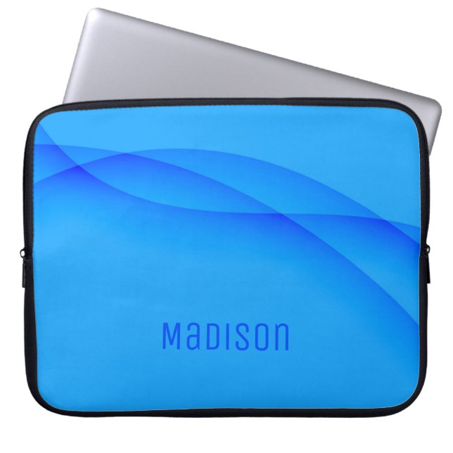 Sky Blue Abstract Background and Customisation Laptop Sleeve (Front)
