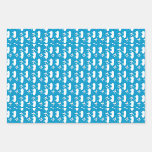 Sky Blue Aeroplane Pattern Wrapping Paper Sheet