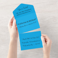 Sky Blue All-in-One Invite | Modern Summer Look