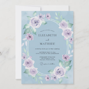 Sky Blue Alluring Spring Wedding Invitation