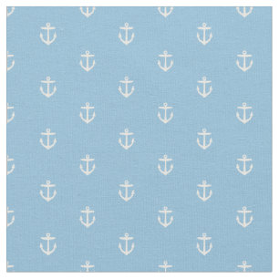 Sky Blue Anchor Print Fabric
