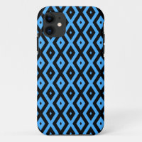 Sky blue and black diamond pattern