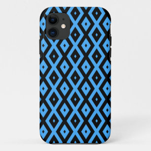 Sky blue and black diamond pattern Case-Mate iPhone case