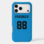 Sky Blue and Black Sports Jersey<br><div class="desc">Add a name and number(s) to personalise this custom sky blue and black sports jersey inspired phone case. It is an excellent gift for a sports fan or athlete. The options to change the colour and font sizes are available.</div>