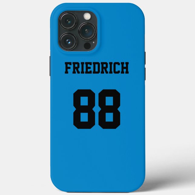 Sky Blue and Black Sports Jersey Case-Mate iPhone Case (Back)