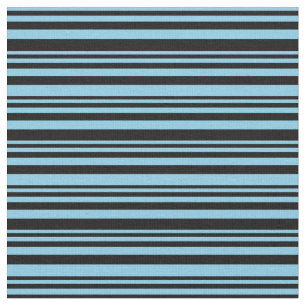 Sky Blue and Black Striped/Lined Pattern Fabric