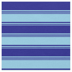 Sky Blue and Blue Coloured Striped/Lined Pattern Fabric