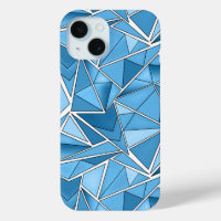 Sky blue and blue geometric shapes pattern modern