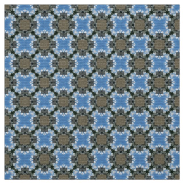 Sky Blue and Brown Furniture Fabric (Swatch)