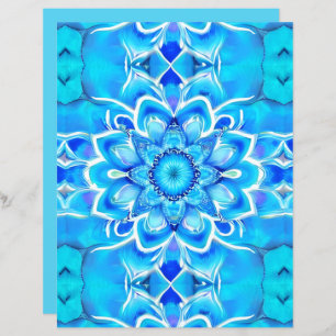 Sky Blue and Cobalt Batik Mandala Pattern