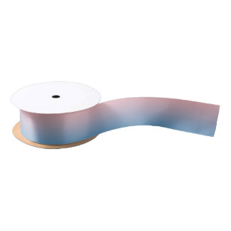 Sky Blue and Coral Ombre Satin Ribbon