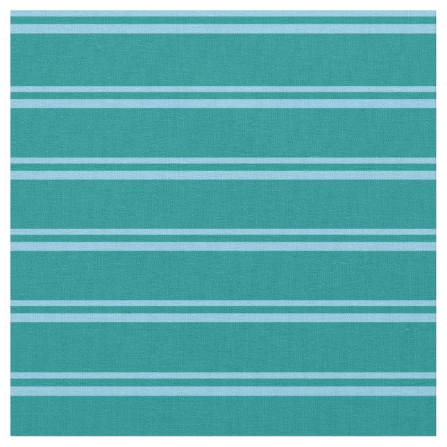 Sky Blue and Dark Cyan Coloured Stripes Fabric (Close Up)