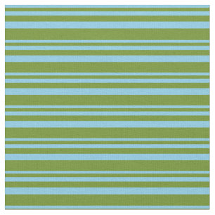 Sky Blue and Green Coloured Stripes Pattern Fabric