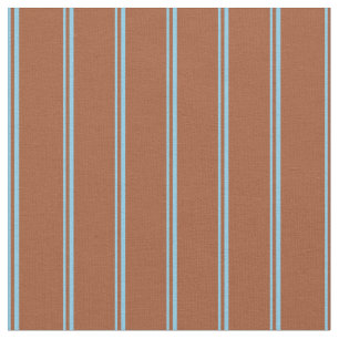 Sky Blue and Sienna Lined/Striped Pattern Fabric
