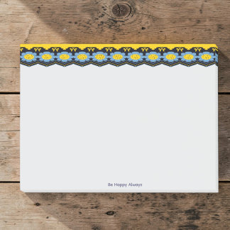 Sky Blue And Sunshine Yellow Floral Post-it Notes