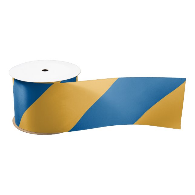 Sky Blue and Warm Yellow Stripes Satin Ribbon (Spool)