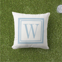 Sky Blue and White Classic Square Monogram