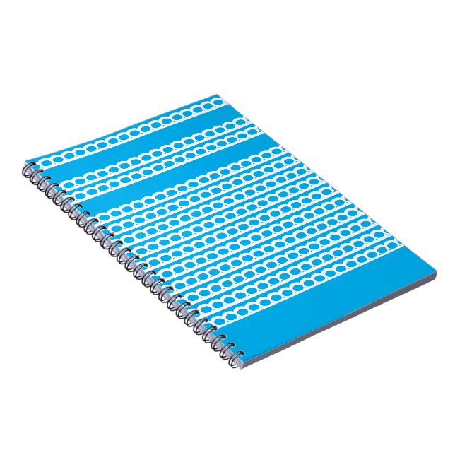 Sky Blue and white Modern bubble Waves Notebook (Right Side)