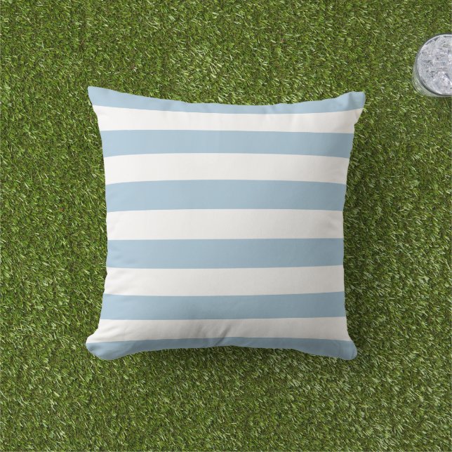Sky Blue and White Stripes Cushion (Grass)