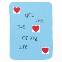 Sky Blue Baby Blanket with hearts