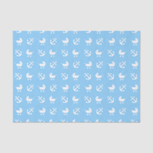 Sky blue baby boy nautical pattern tissue paper