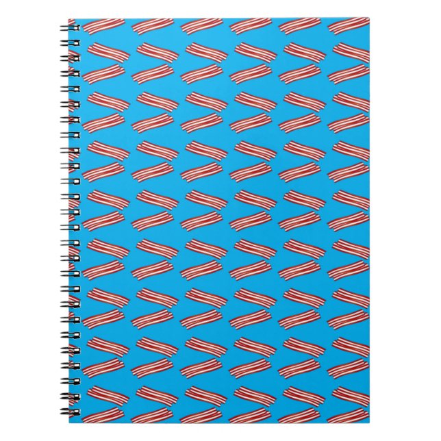 Sky blue bacon pattern spiral notebook (Front)