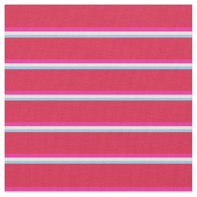 Sky Blue, Beige, Deep Pink, and Crimson Coloured Fabric (Close Up)