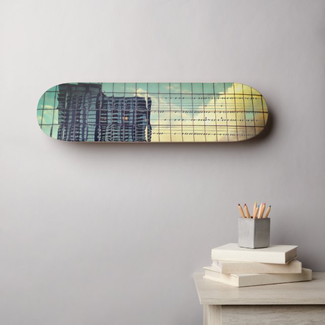 Sky Blue Birds on High Wire Skateboard (Wall Art (Horz))