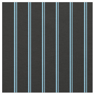 Sky Blue & Black Coloured Lines Pattern Fabric