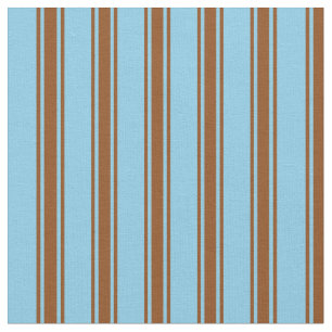 Sky Blue & Brown Lines Fabric