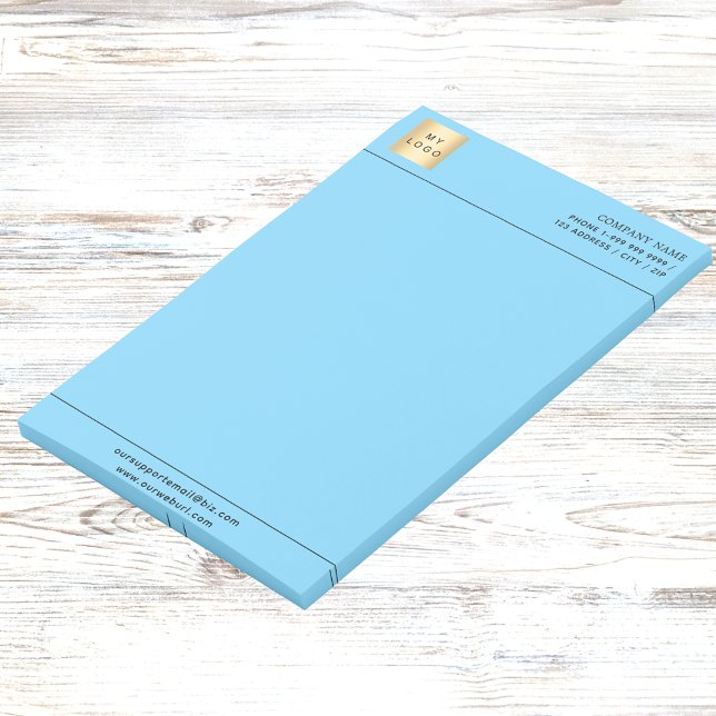 Sky blue business logo letterhead post-it notes (Creator Uploaded)