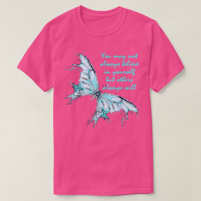 Sky Blue Butterfly Mental Health Awareness6298 282 T-Shirt (Design Front)