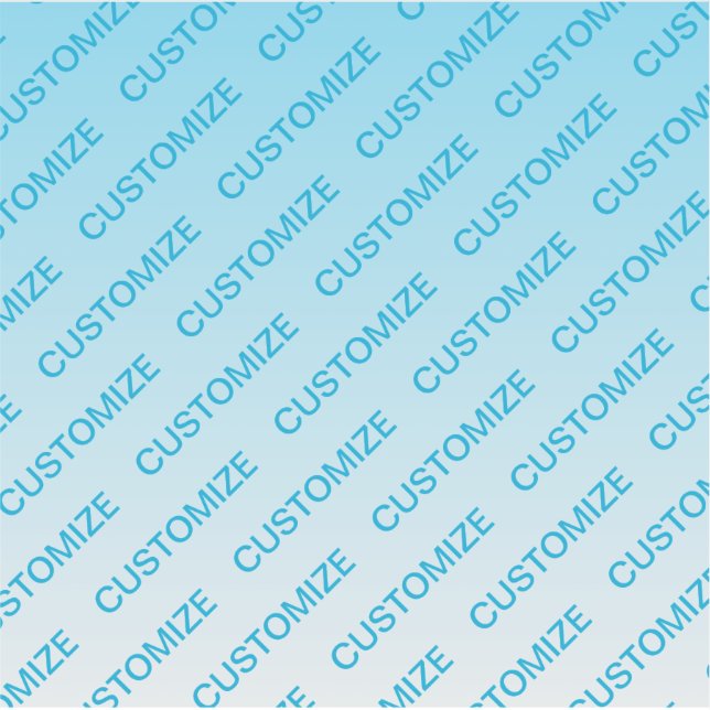 Sky Blue (changeable colour!) Ombre & Text Pattern (Front)