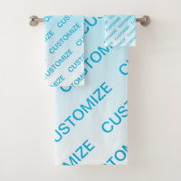 Sky Blue (changeable colour!) Ombre & Text Pattern