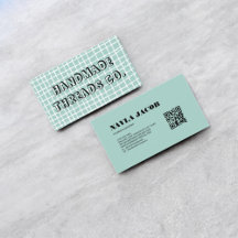 Sky Blue Check Pattern QR Code Handmade Clothing